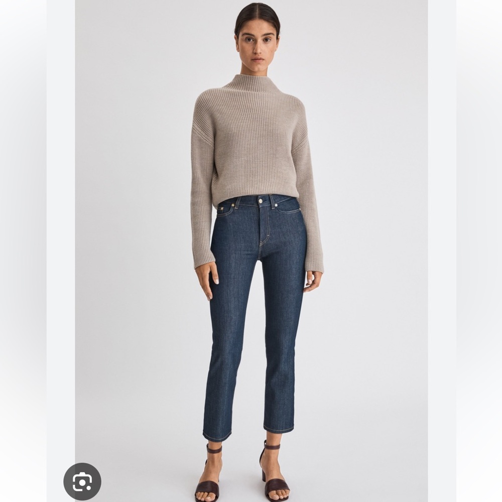 FILIPPA K Stella Raw Jeans Size 27 High Rise Dark Wash Straight Leg Ankle 26"